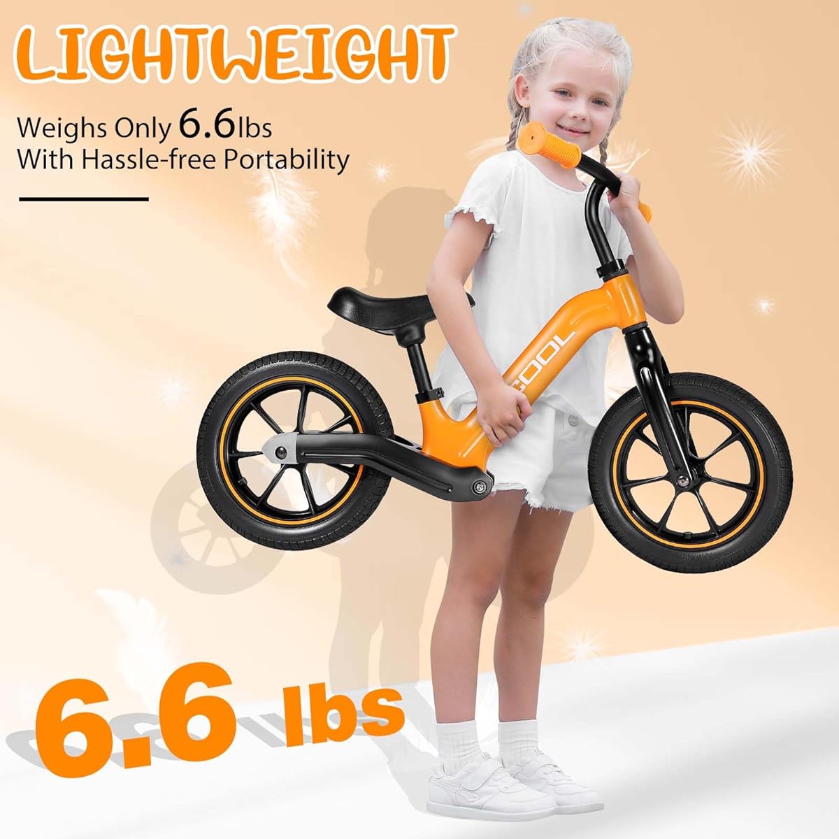 CCCDF Toddler Balance Bike, 2 Years Old Push Bicycle, 12 Inch Pedalless Balance Training Sport Bike with Adjustable Seat and Handlebars, Gift Bike for 2-5 Year Old Boys/Girls/Kids