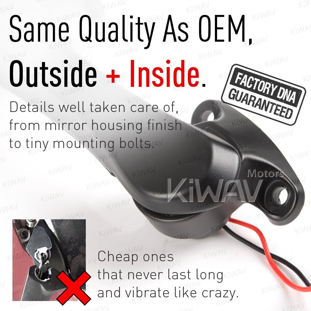 Replacement Motorcycle Mirror for Kawasaki Kawasaki Ninja ZX10R ABS '14- with LED Turn Signal Right Side x 1