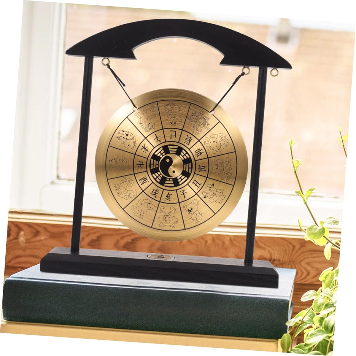 Gong Display Mallet Gong Big Table Gong Brass Gong Handbell Desktop Mini Gong Chinese Dragon with Stand Home Accent Decoration Home Desktop Ornament Alloy Drumstick Unique