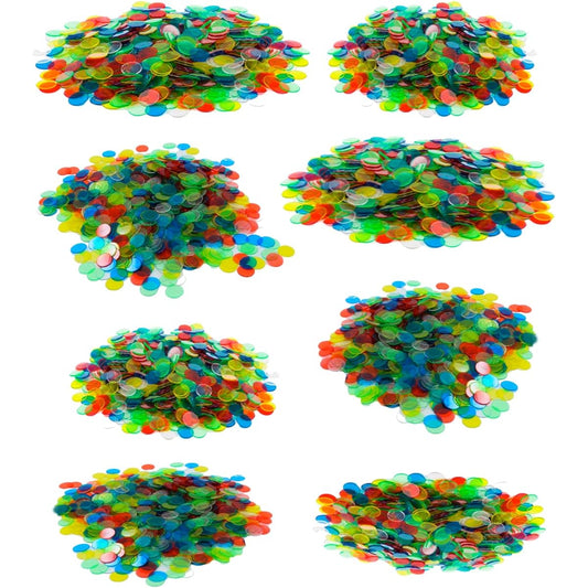 Regal Games Transparent Bingo Chips 5,000 Pieces 3/4 Inch for Large Group Games Game Night Bingo Hall Educational Activities Ages 5 and Up 5,000 Pieces Great for Bulk Buying