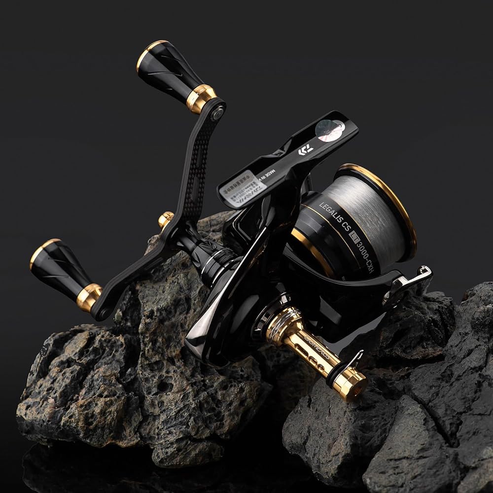 Gomexus FYT98 Reel Handle Carbon Made Shimano Daiwa Spinning Reel Compatible Co-rotating Reel Double Handle Naski Sahara Replacement 98mm with Handle Knob Squid Aging Eging Light Game For Left and Right Use