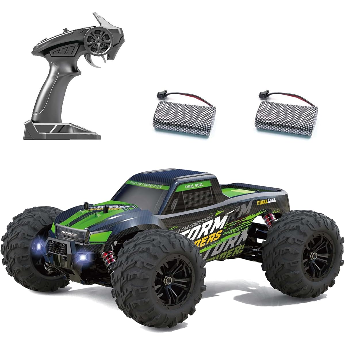 Losbenco High Speed RC Car 40KPH for Adults 1:16 Scale Remote Control Car 4WD All Terrain Off-Road Monster RC Truck with Bright Headlights and 2 Rechargeable Batteries for Kids and Adults