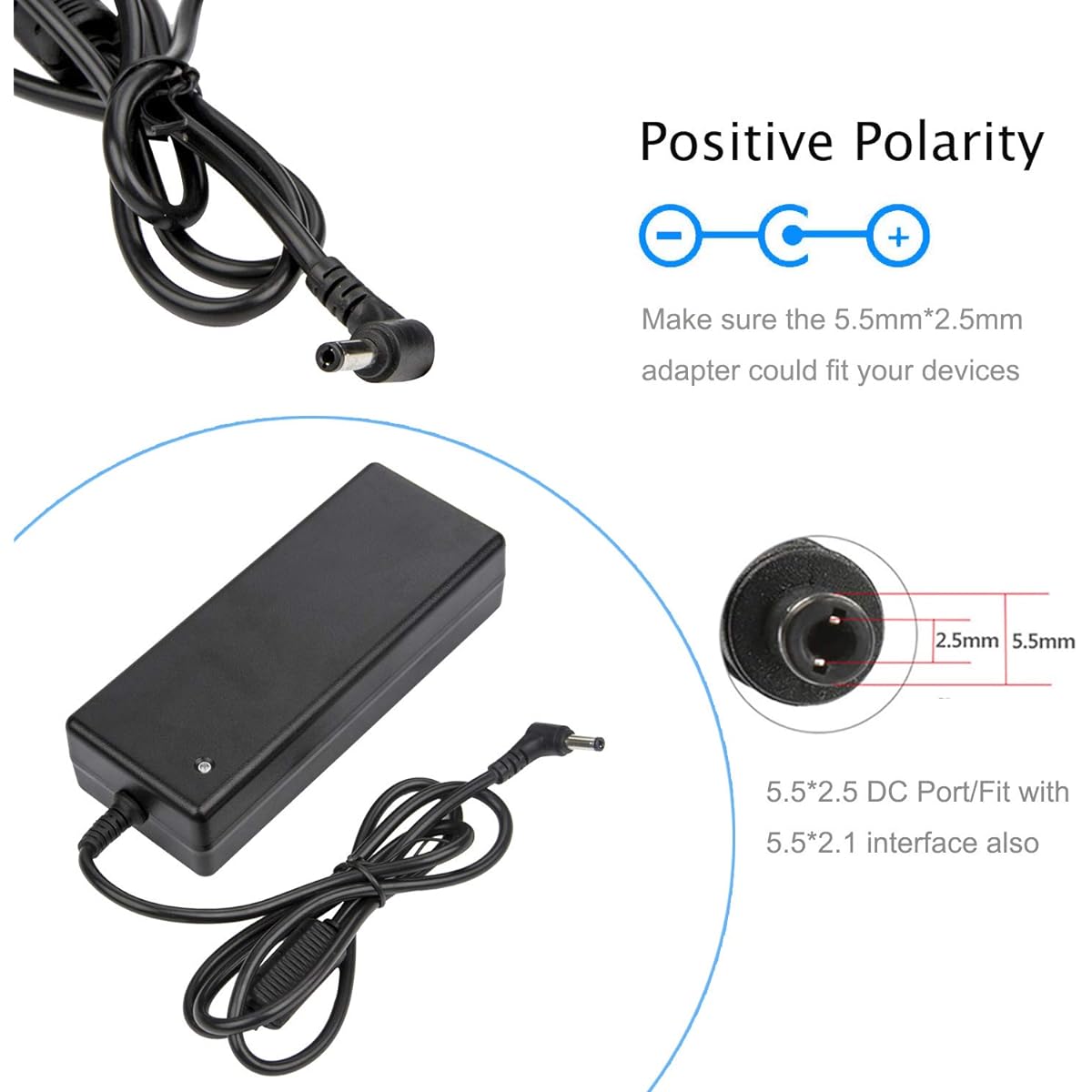 COOLM 12V 12.5A Power Supply - COOLM 12 Volt 12.5Amp 150W Adapter Charger Connector 5.5x2.5mm DC Plug Replacement for 12V 10A 120W PICO Box DC-ATX PSU HTPC Mini PC/LED Strip
