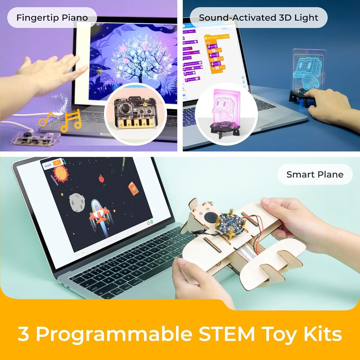 Makeblock Nextmaker 3-in-1 Toy Kit STEM Educational Coding Kit for 8-10 Year Old Kids STEM Toys Science Kits Coding Engineering Electronics Gifts for Kids