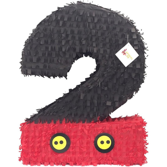 Apinata4U Black & Red Number Two Pinata 23" Tall