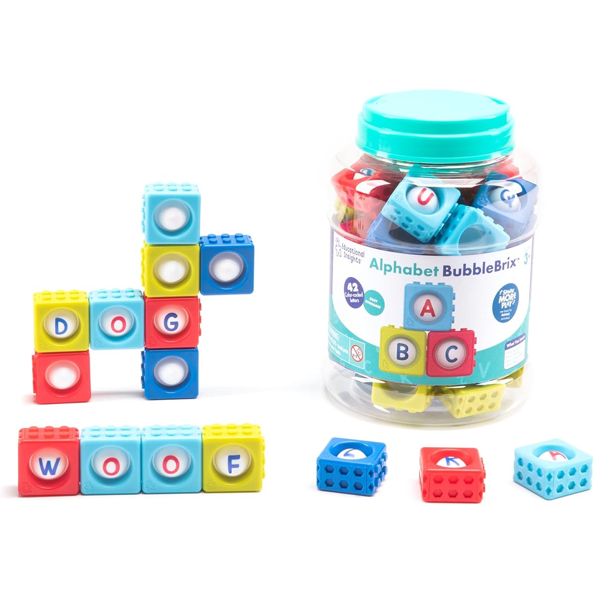 Learning Resources Alphabet Bubble Bricks 42 Pieces Educational Toy English Blocks Fidget Toy EI2598 Authentic