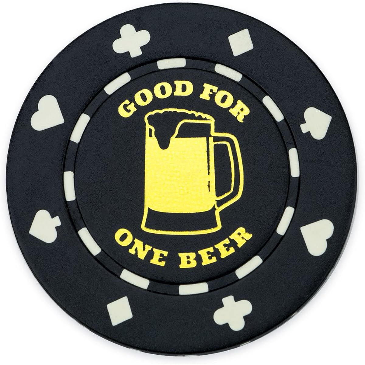 Set of 25 (1 in 1) Beer Poker Chip Button Marker Tokens - Includes Bonus Chip Carrying Tube