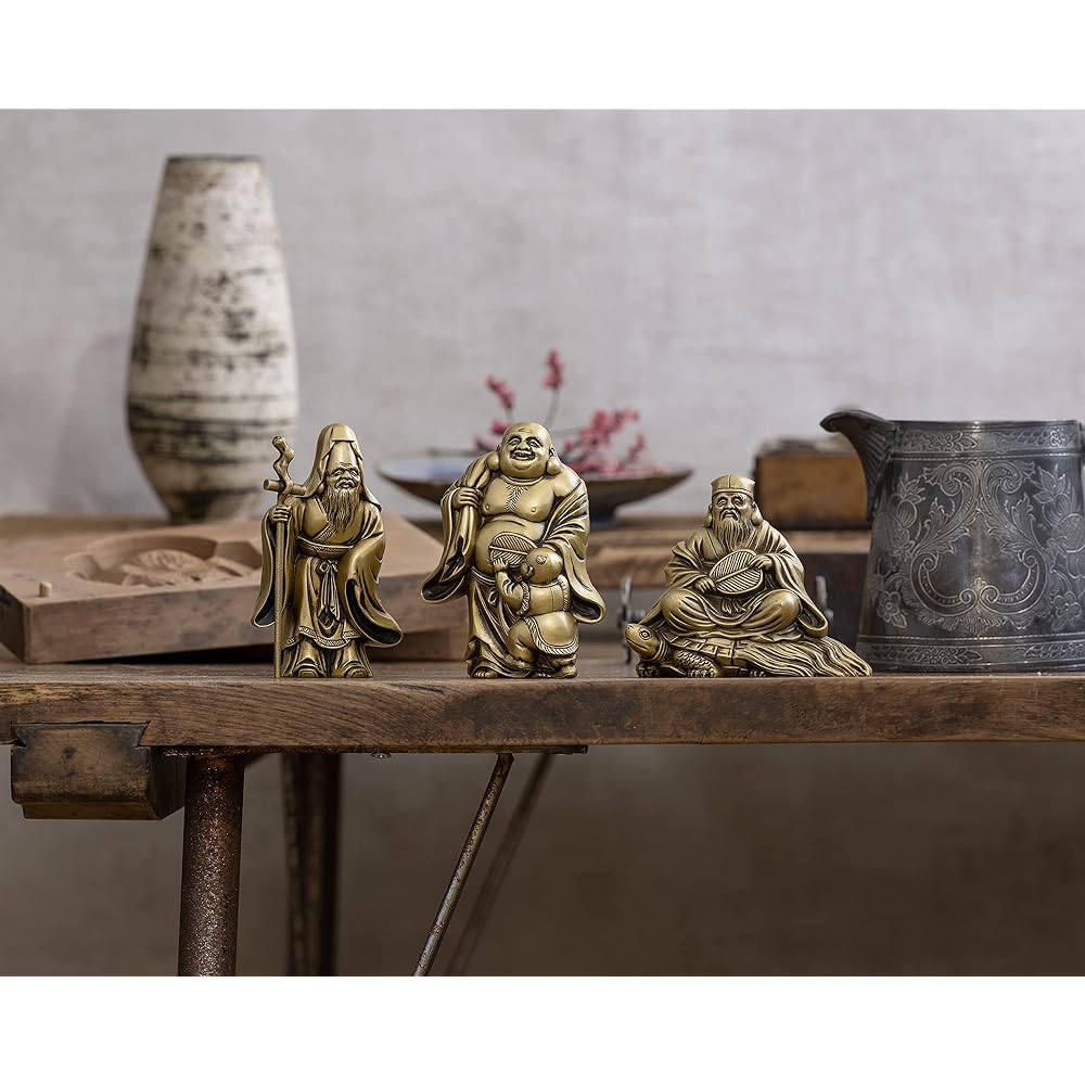 Seven Lucky Gods of Good Luck, Jurojin, Silky Gold, Buddhist sculptor: Hideun Makita, original model_old beauty, Buddha statue, ornament, Takaoka Copperware (Jurojin 7F)