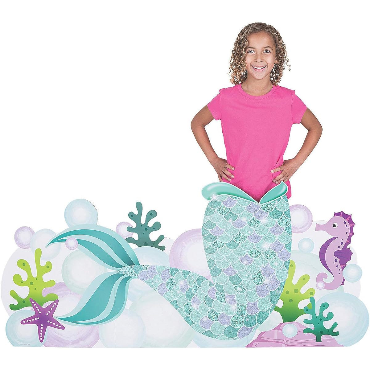 Mermaid Tail Photo Stand Up (4ft Long) Mermaid Sparkle Party Decorations