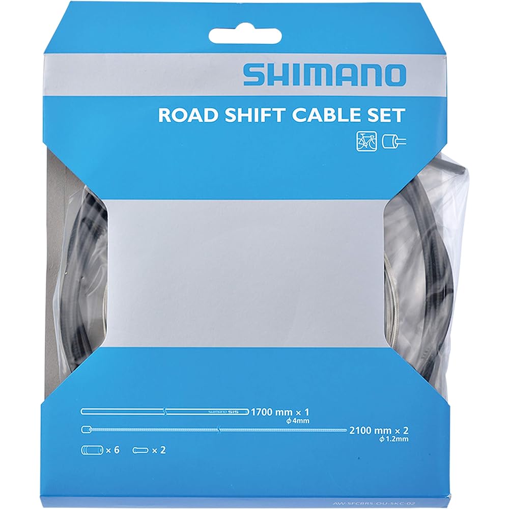 SHIMANO Road SUS Brake Cable Set Black Y80098019 & Shift Cable Set Road Steel [Y60098501] OT-SP40 Black [Set Purchase]