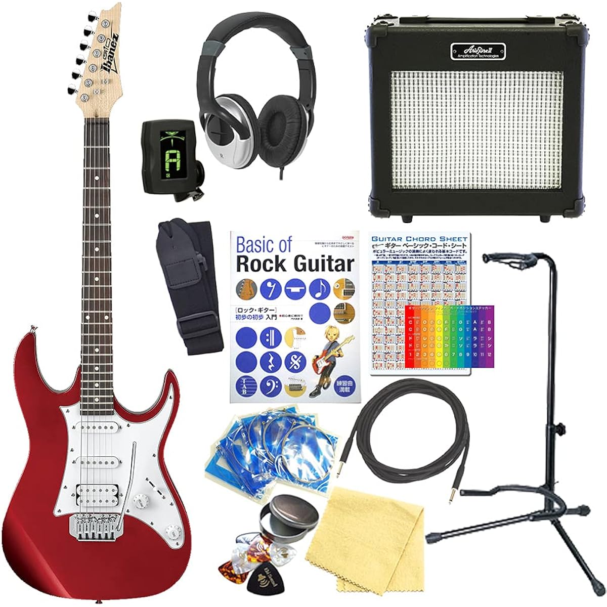 Ibanez GRX40 CA Electric Guitar for Beginners, 15-piece Set