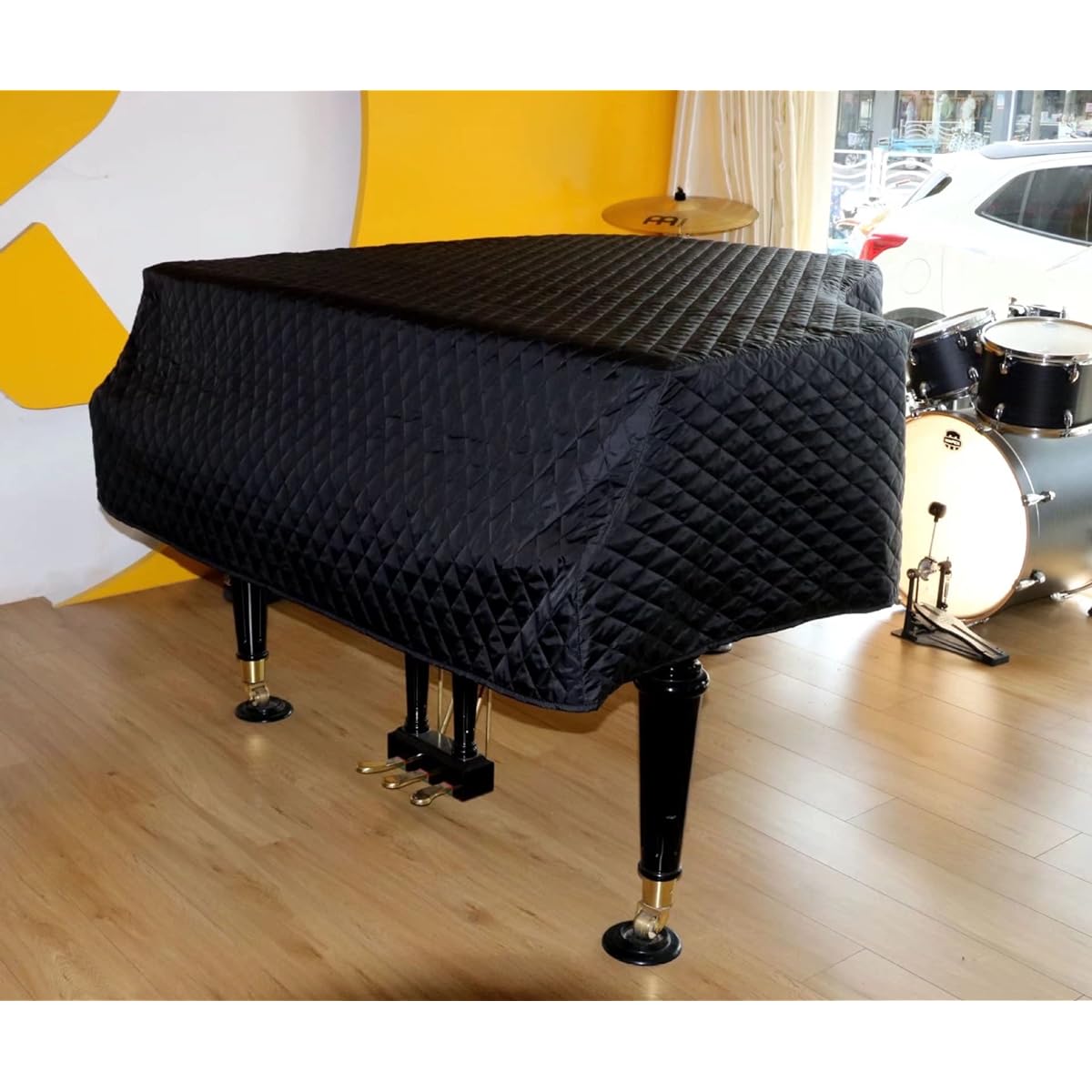 Wrgadenor Grand Piano Cover Double Side Waterproof Nylon Fabric Thick Embossed Cotton Lining Dustproof Cover 160cm (63inch)