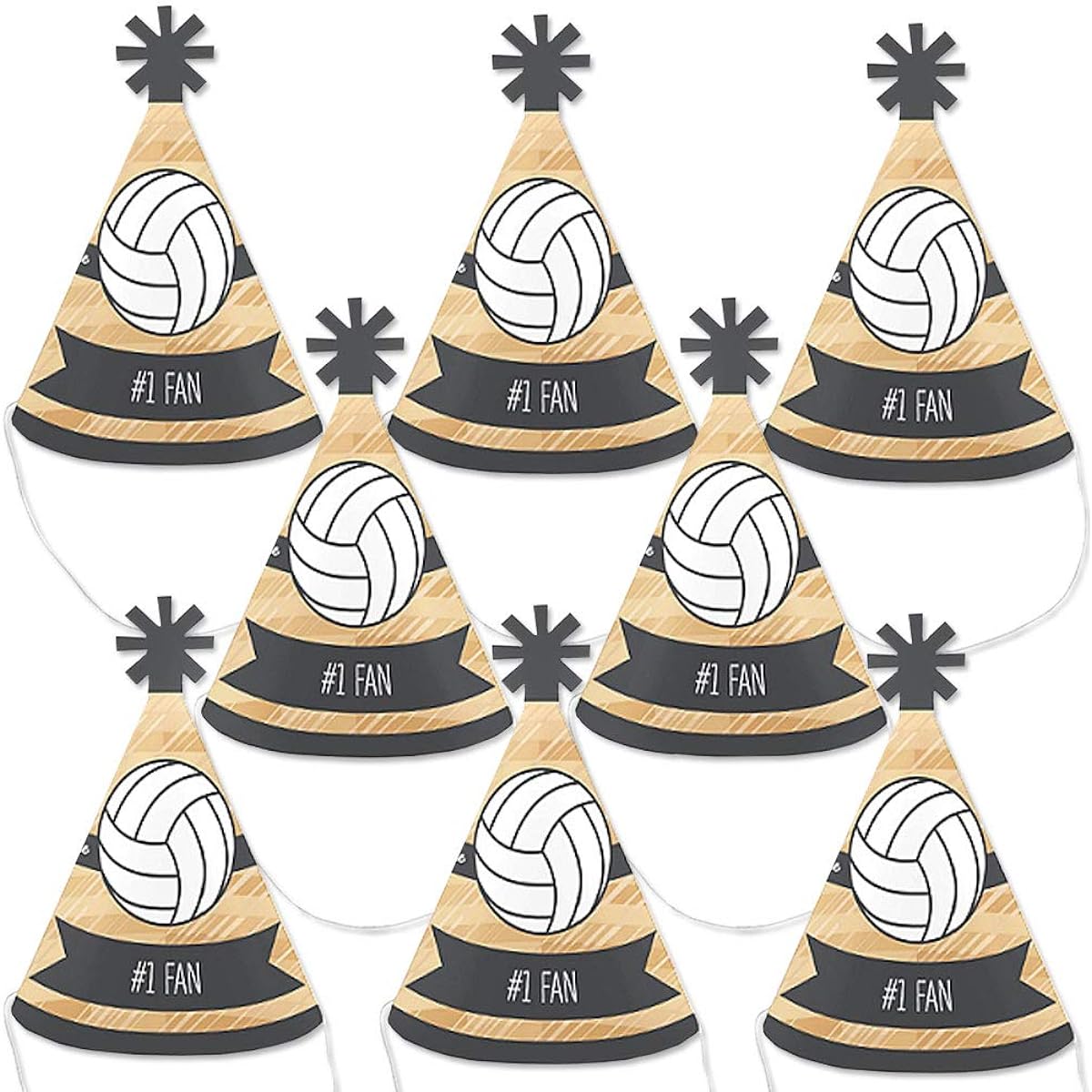 Bump, Set, Spike - Volleyball - Mini Cone Baby Shower or Birthday Party Hats - Small Little Party Hats - Set of 10