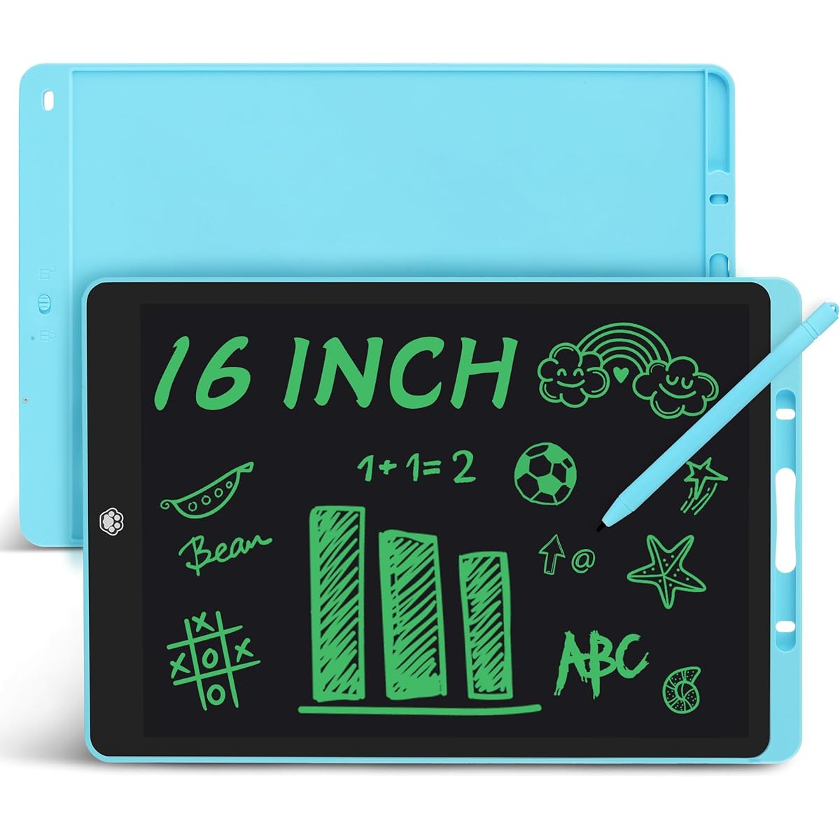 16" LCD Writing Tablet Toddler Toys, Erasable Reusable Drawing Tablet, Electronic Drawing Pad, Travel Toy Doodle Board Birthday Gifts for Boys and Girls (Blue)