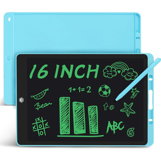 16" LCD Writing Tablet Toddler Toys, Erasable Reusable Drawing Tablet, Electronic Drawing Pad, Travel Toy Doodle Board Birthday Gifts for Boys and Girls (Blue)