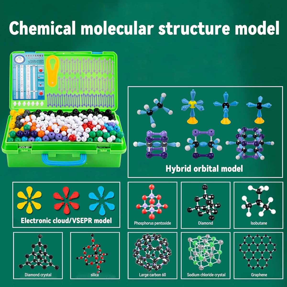 , Organic and Inorganic Chemistry Molecular Structure Model, 398 Atoms, 512 Links, New VSEPR Model, Molecular Structure Model, Molecular Model Set, Assembled, Atoms, Elements, Chemistry, Science, Ions, Organic Chemistry, for Student Learning, Educational
