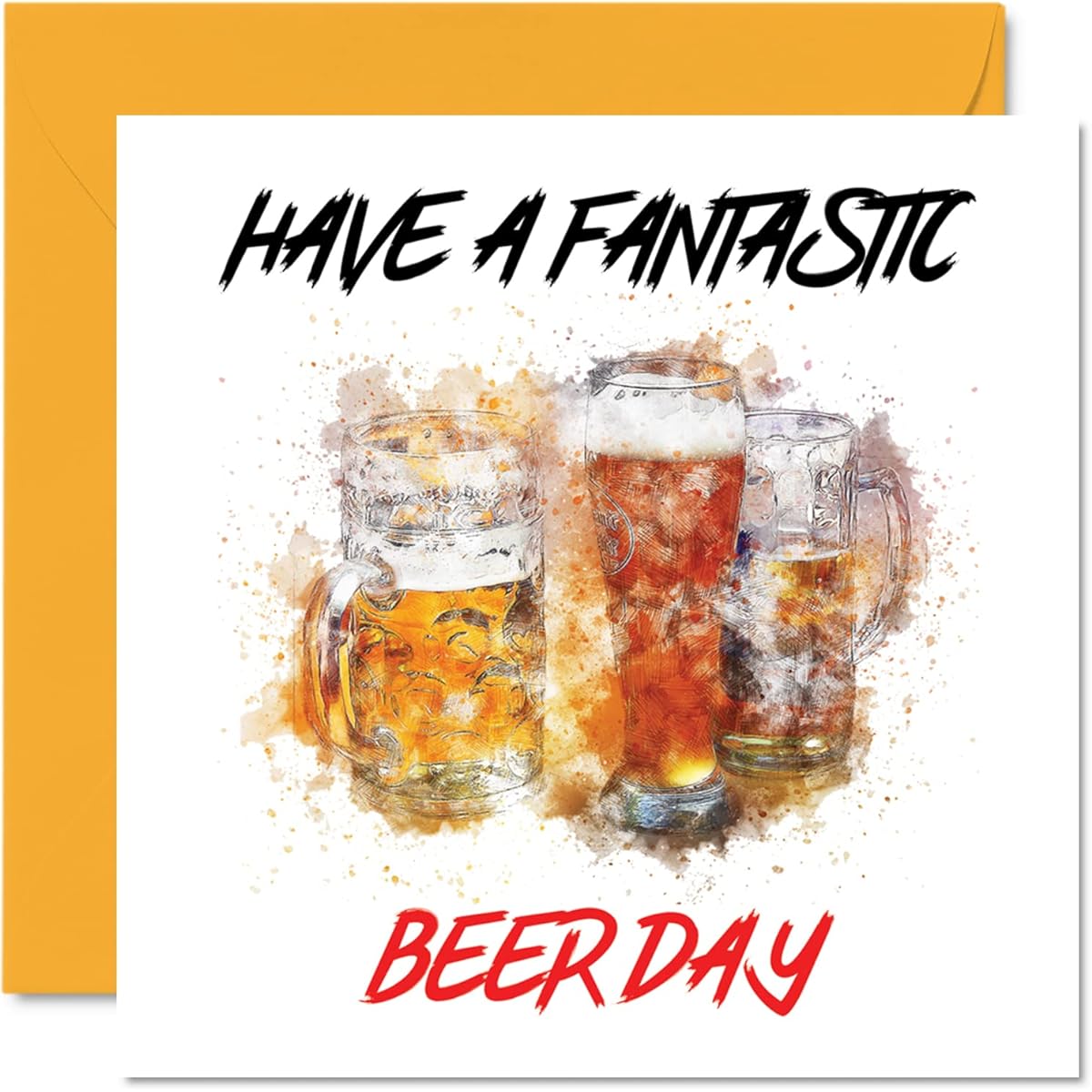 Funny Birthday Card for Men and Women Beer Day Mom Dad Brother Sister Son Daughter Nan Grandad 145mm x 145mm Joke Humor Banter Pint 21st 30th 40th 50th 60th Birthday Greeting Card
