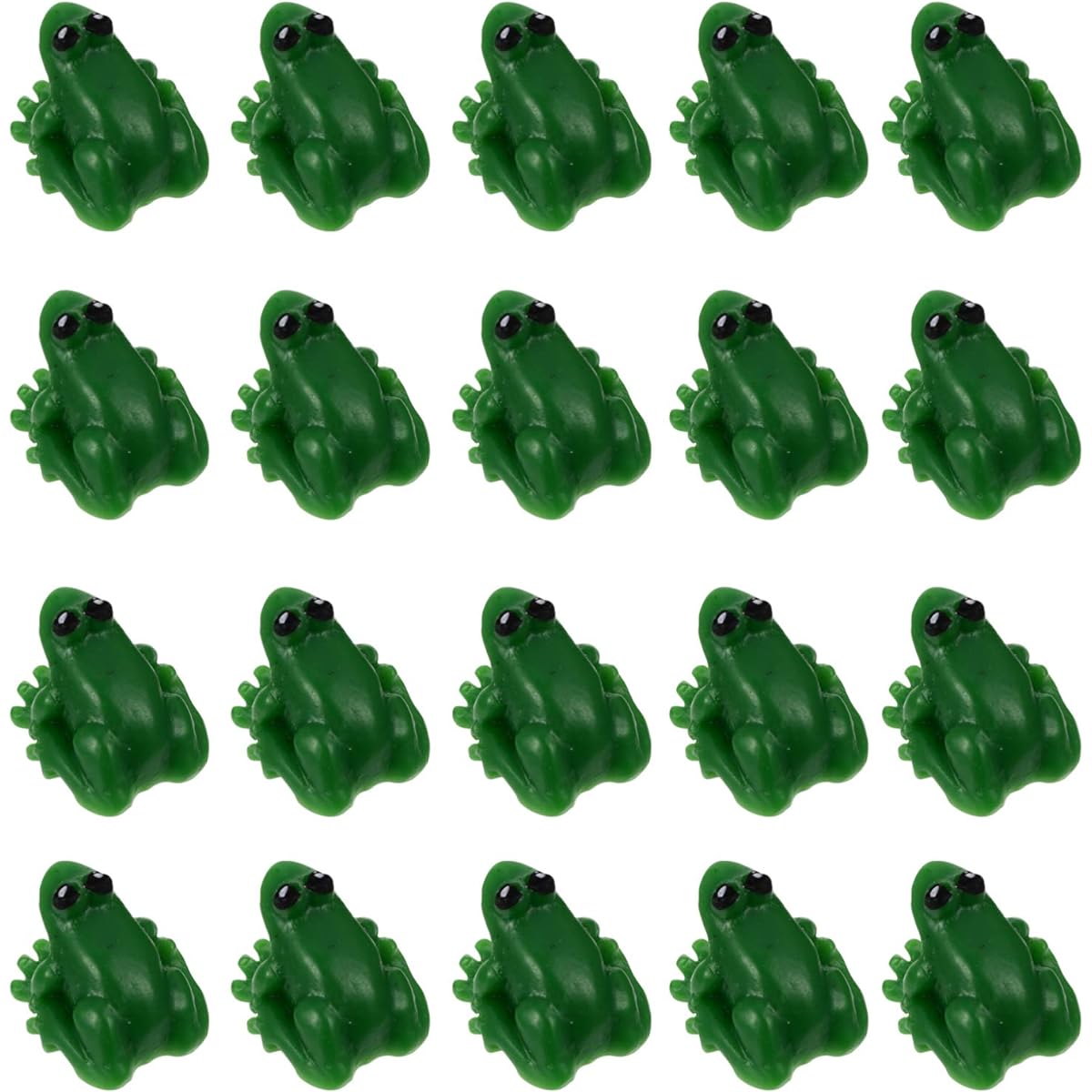 Cabilock 20pcs Dollhouse Mini Frogs Miniature Frogs Fairy Garden Supplies Animal Figurines Furniture Dollhouse Supplies Green