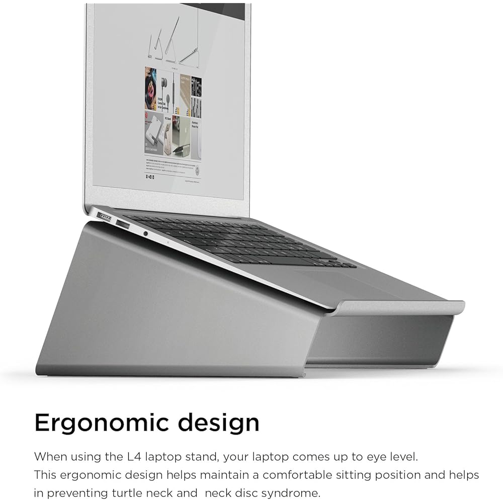 elago L4 STAND Compatible with various Macbooks/laptops, 99% pure aluminum stand, dark gray