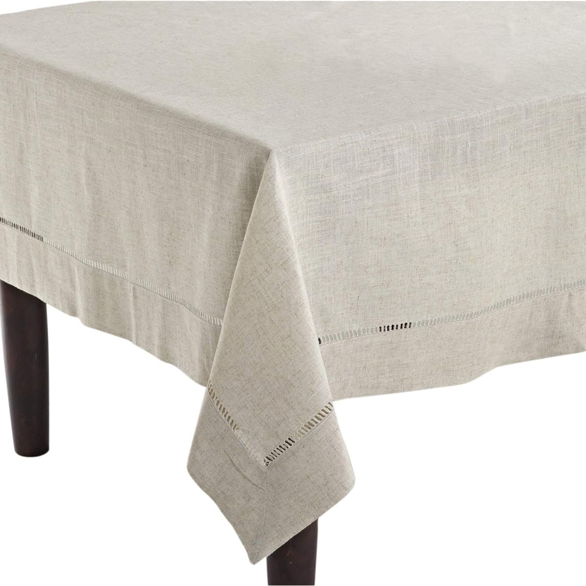 Fennco Styles Tuscan Contemporary Linen Blend Table Linen Dinner Table Picnic Table Party Wedding Decoration 65 x 160 Inch, Tablecloth Brown