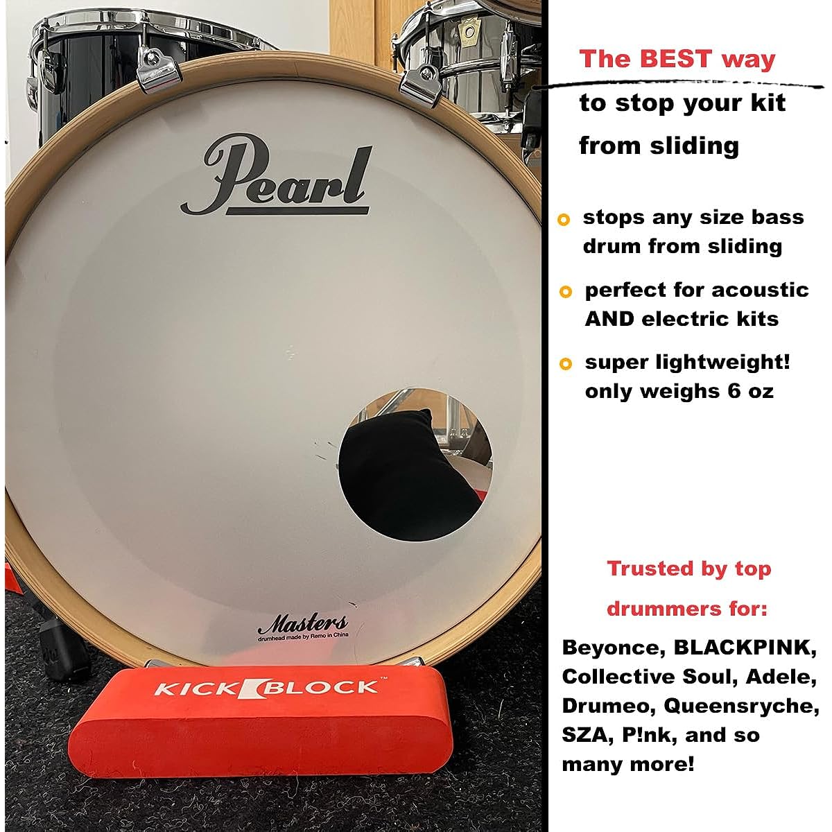 KickBlock - World's Best Bass Drum Anchor System (Brick Red)