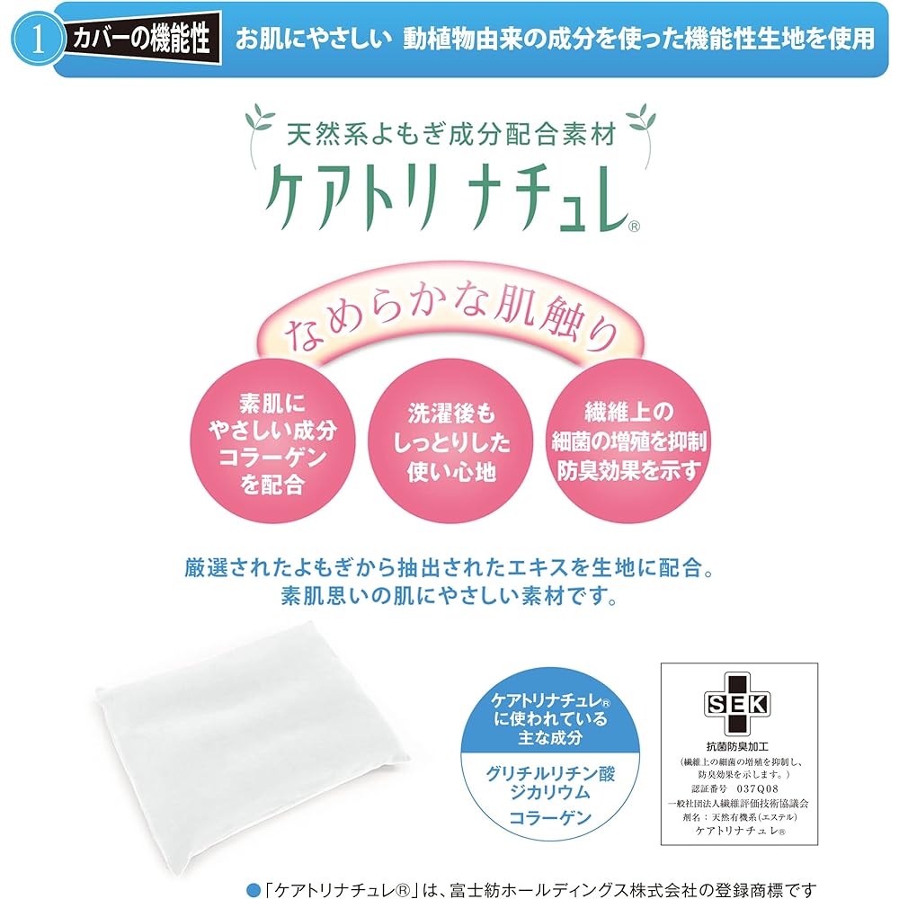 MOGU Pillow, Navy, Family Health Pillow Cover Included (Total Length Approx. 54cm), Bead Cushion, Navy