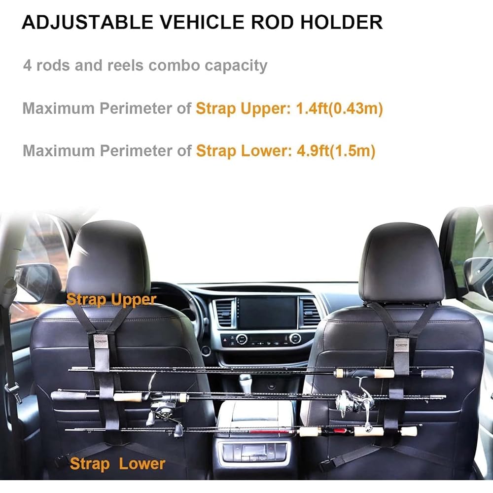 THKFISH Fishing Rod Belt Rod Keeper Belt for Truck Suv Wagons Vans