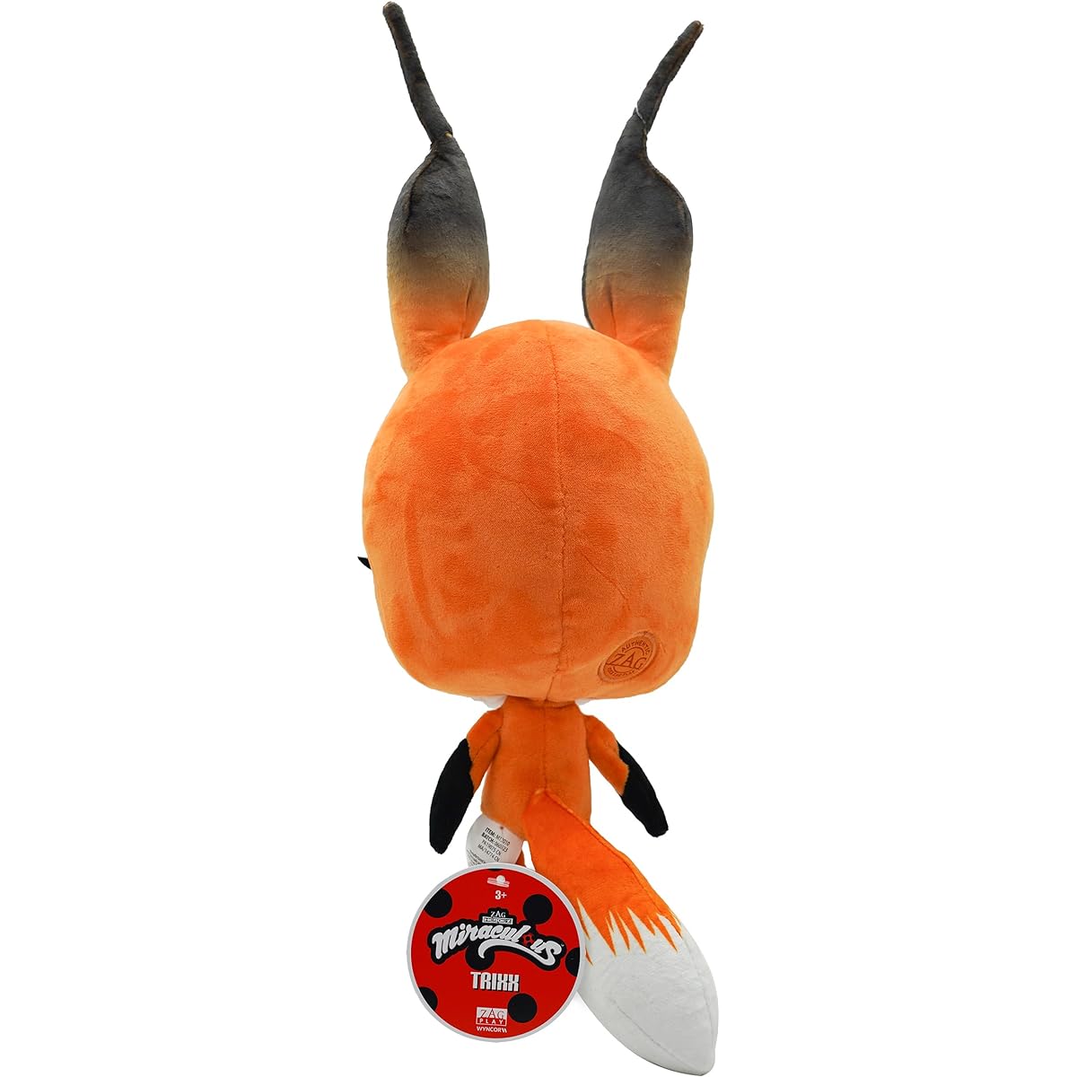Miraculous Ladybug - Kwami Mon Ami Trixx, 9" Plush Fox Toy for Kids, Super Soft Stuffed Animal with Resin Eyes, Sparkly and Shiny, Detailed Stitched Finish (Zag Play)