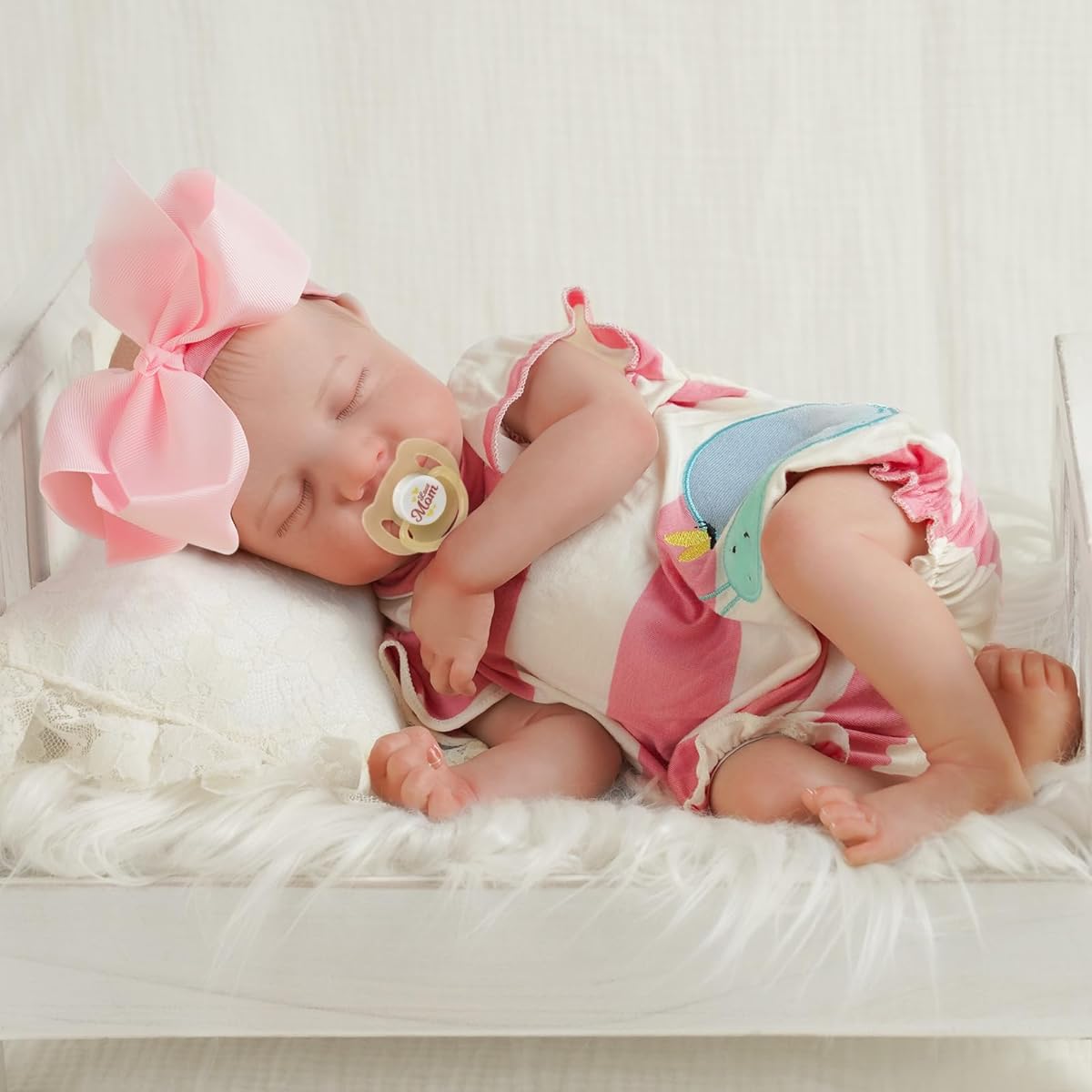 BABESIDE Lifelike Reborn Baby Doll - 17 Inch Soft Body Real-Newborn Baby Sleeping Girl Doll