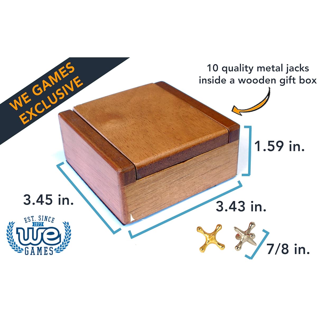 WE Games Metal Jack in Wooden Box