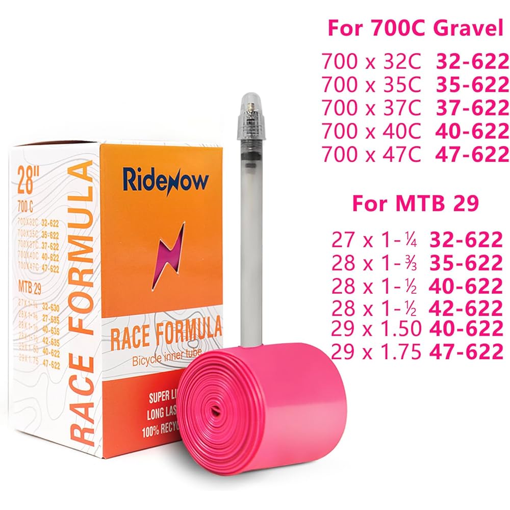 2pcs RideNow 700C x 18-32C / 32-47C (All Road & Gravel) / MTB29 inch x 1.9-2.5 TPU Inner Tube 700C Bicycle Inner Tube Valve Length France 45/65/85mm (Bike Inner Tire Patch Repair Kit Included It contains)