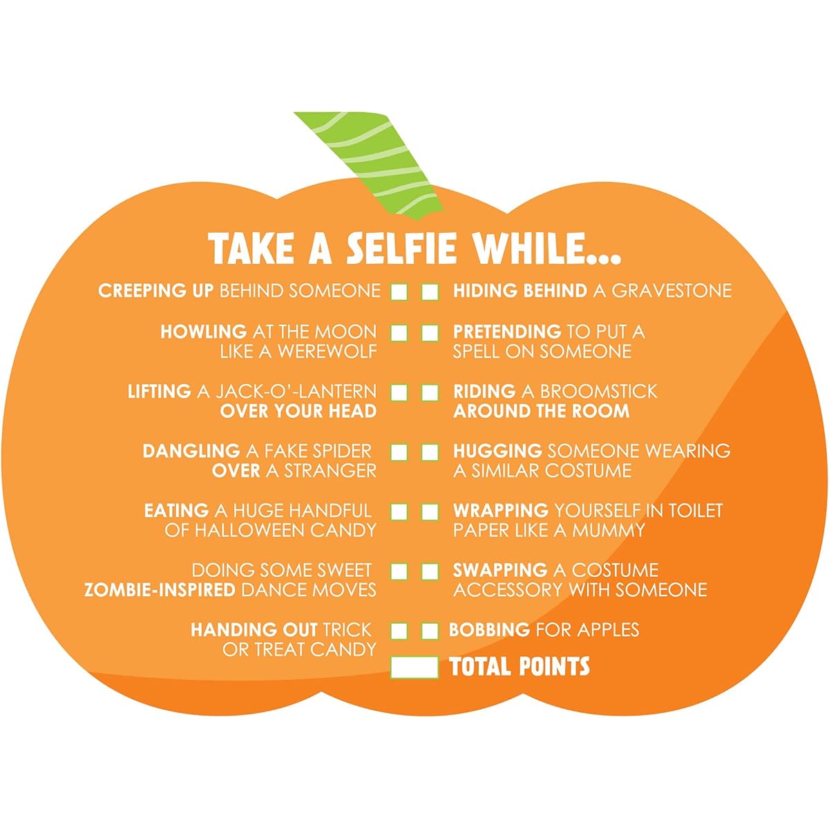 Big Dot of Happiness Jack-O'-Lantern Halloween Selfie Hunt Halloween Party Game for Kids, Set of 12