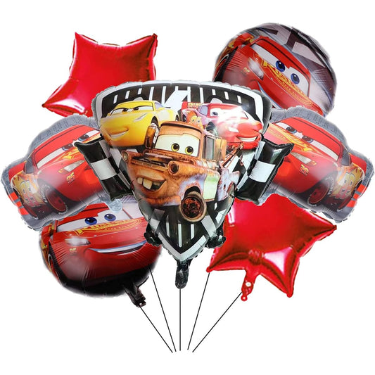 7pcs Lighting Mequeen Foil Balloons Party Supplier Car Mylar Balloons Kids Party Birthday Decorations