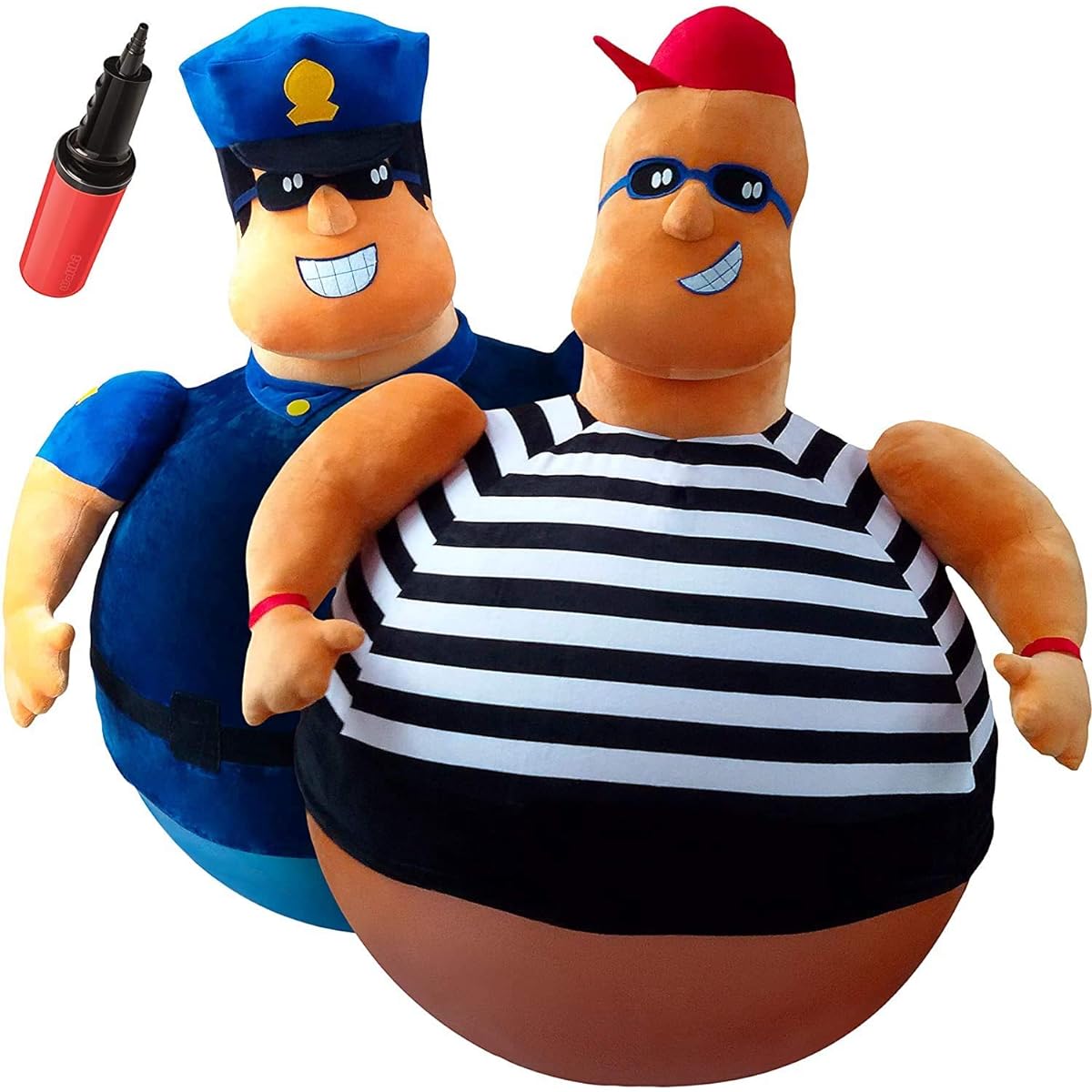 WALIKI Hopper Ball for Adults 13-101 | Hippie Hop | Jumping Hopping Ball | Horse Bouncy Ball (Cop and Robber (2 Pack)