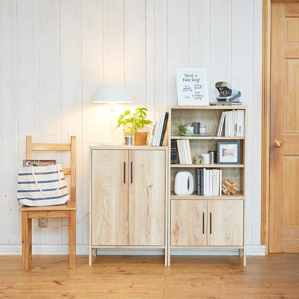 Shirai Sangyo Cabinet Natural Brown Width 58.1 Height 88.8 Depth 35.6cm VTL-9060DNN Vientage Light