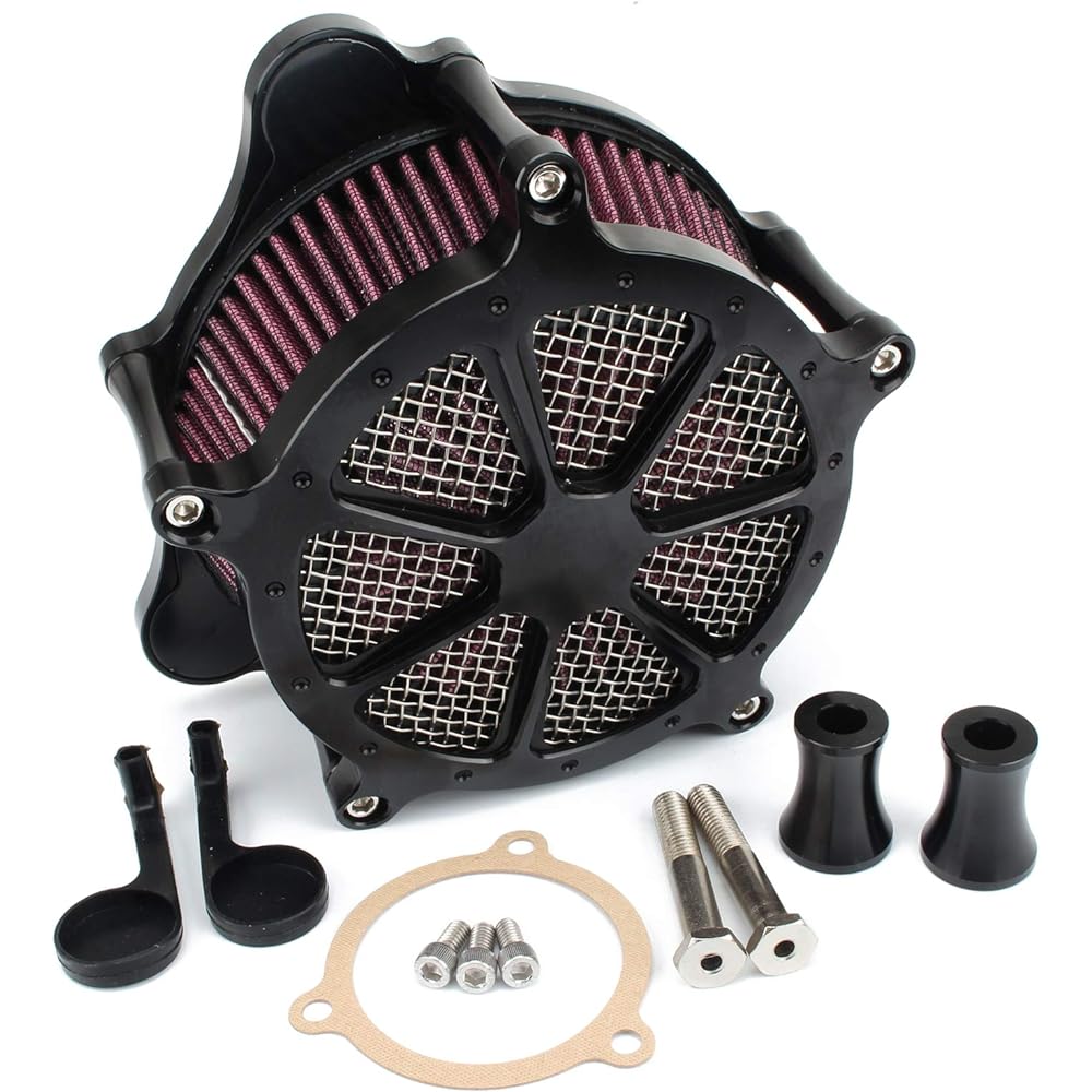 Motorcycle Air Filter CNC Aluminum Air Cleaner Intake System Black Touring Road King Electra Glide 2008-2016 Dyna FXDLS Softail Trike