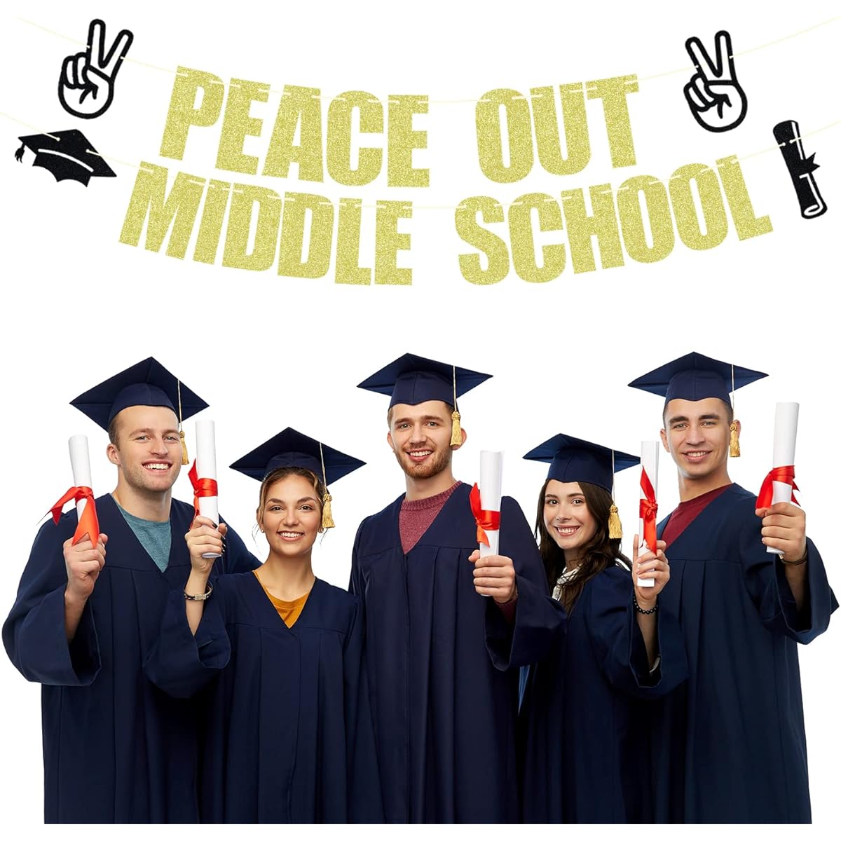 [Peace Out] Junior High School Banner Graduation Ceremony Congratulations