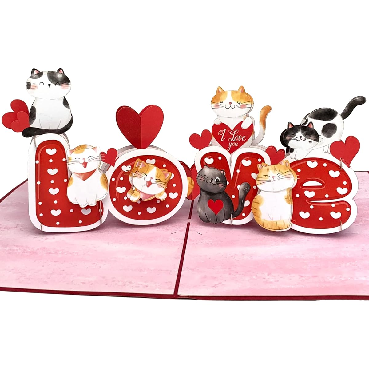 22CRAFT Father's Day Pop Up Card - Beloved Cat Father's Day Card 6" x 8" - Wife Daughter Son Kids Husband/Grandpa/Dad/Dad/Birthday Pop Up Father's Day Card