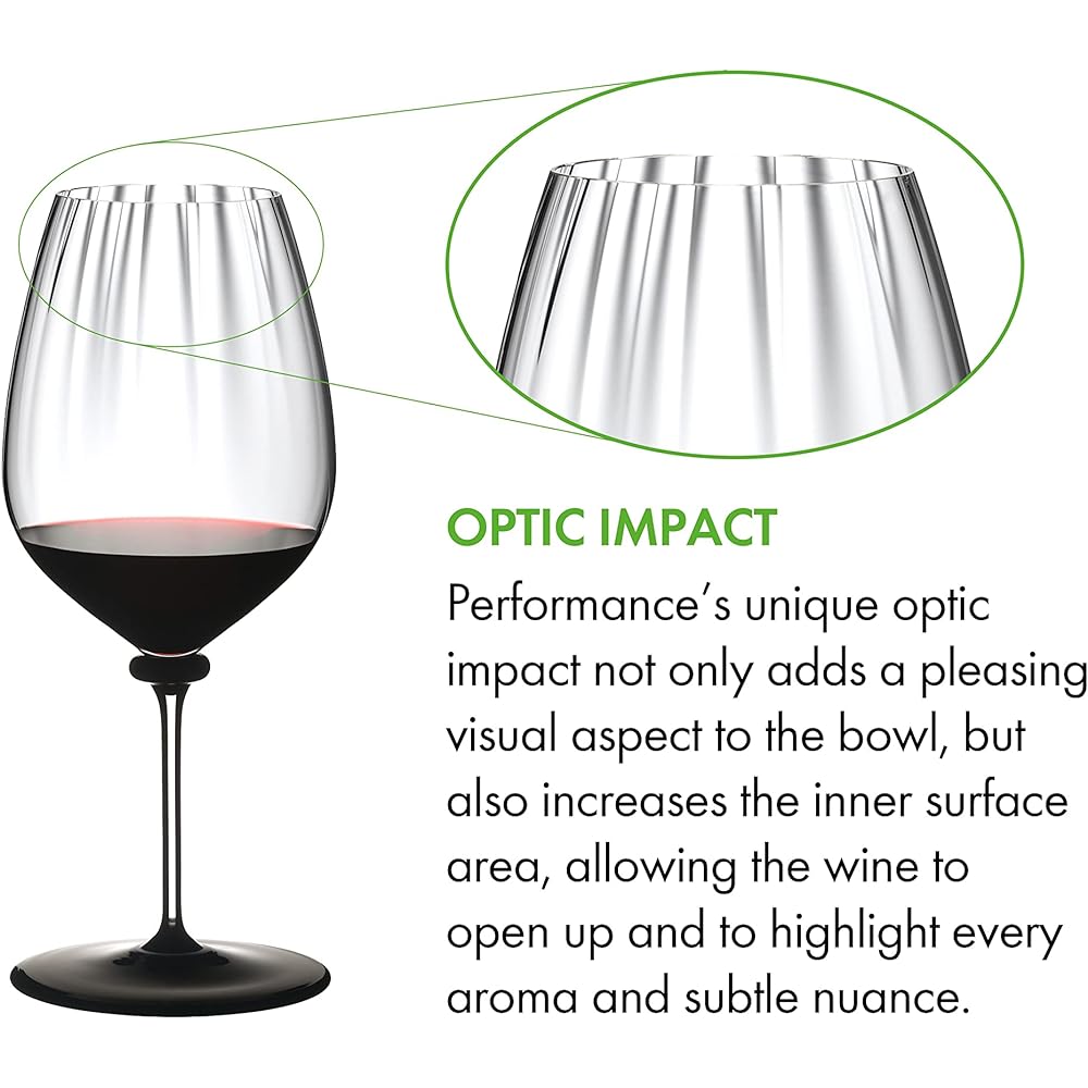 [Genuine] RIEDEL Red Wine Glass Fat a Mano Performance Cabernet/Merlot (Black) 834ml Clear 4884/0N