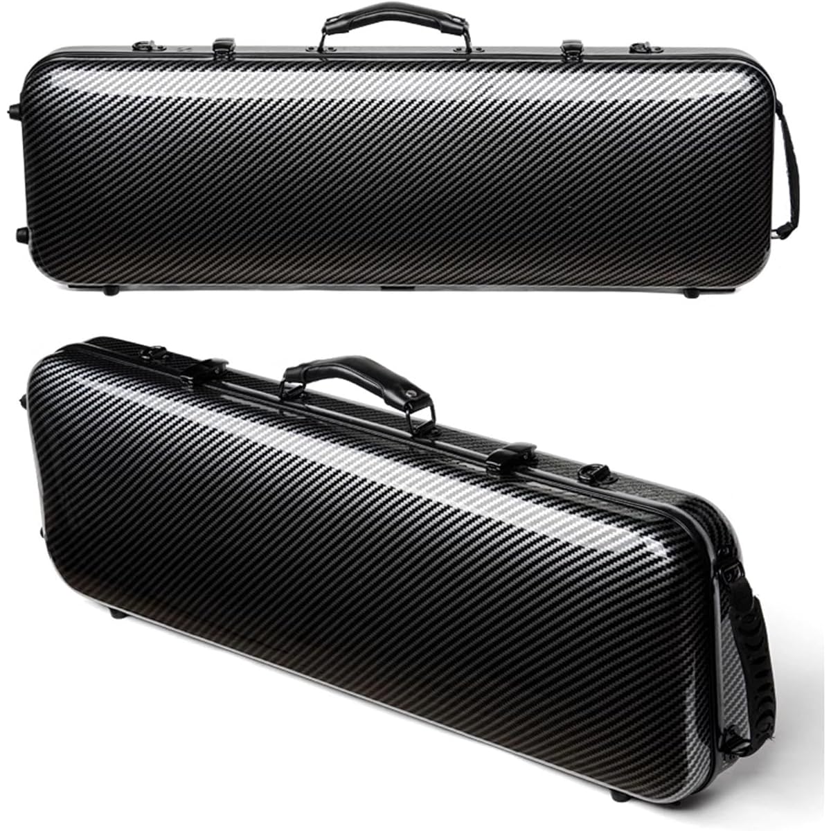 Violin Case, 4/4 Full Size Violin Hard Case, Violin Case Backpack with Hygrometer, Portable Lightweight Violin Backpack, Violin Protection Box Made of Carbon Fiber, Protective 4/4 Violin Case, Violin Backpack for Violinists, Black