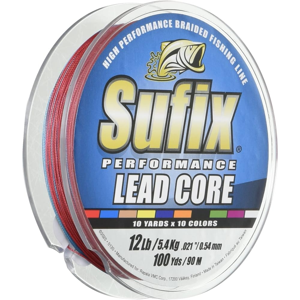Rapala Red Core Line Suffix Performance Red Core 10 Colors Every 10 Yards 668