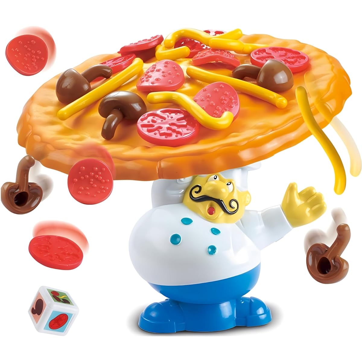 Trisquirrel Topple Pizza Game, Tabletop Balancing Pizza Toy, Poppa's Pizza Pile Up for 2-4 Players, Fun for Family and Friends