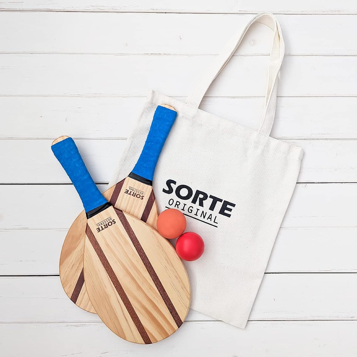 Frescobol Racket Set Ipanema [SORTE ORIGINAL] Includes 2 outdoor and indoor balls and a special tote bag