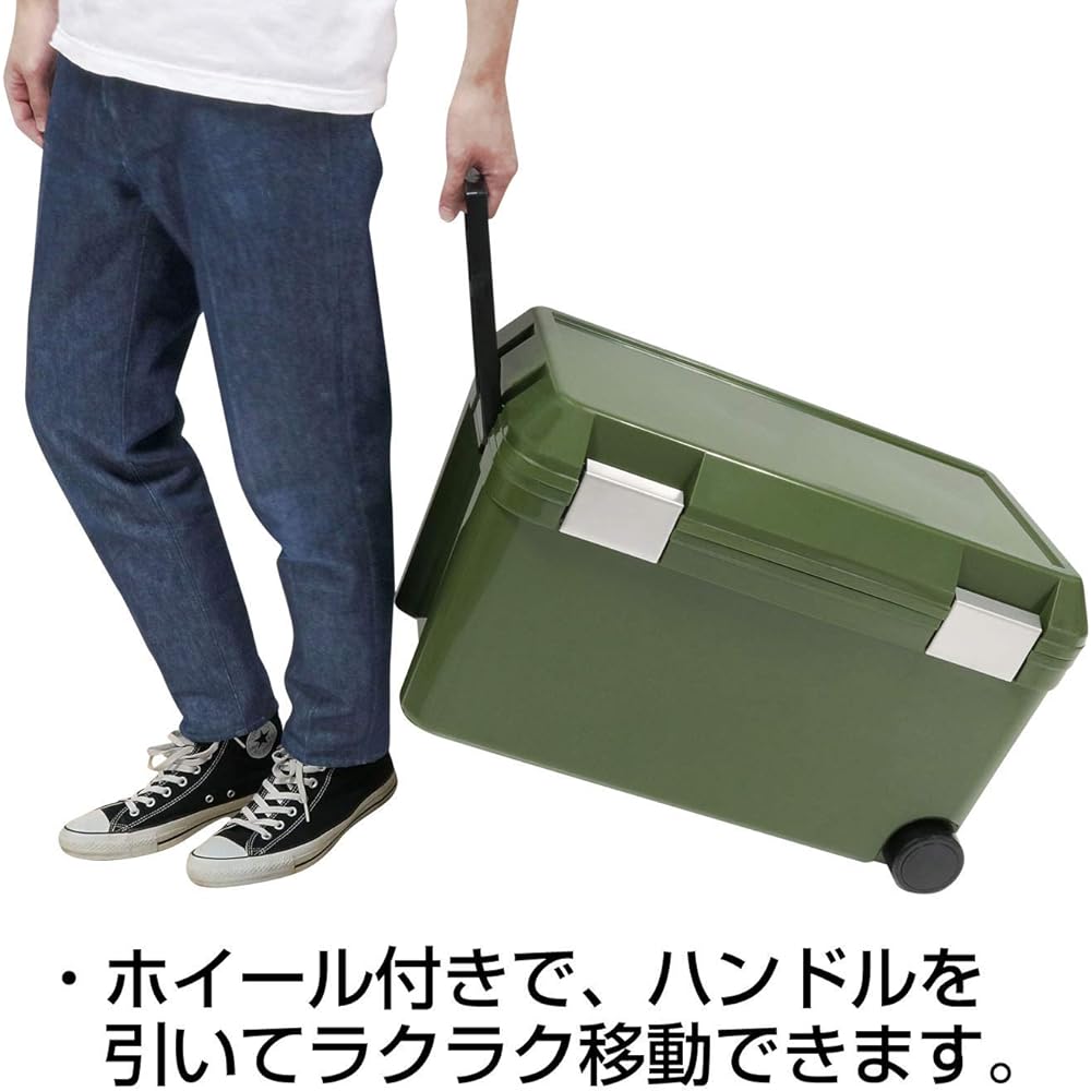JEJ Astage Cooler Box Isel Stainless Steel Buckle #45 Khaki [Body: Depth 35.9cm Body: Height 38.3cm Body: Width 63.5cm] 46L Excursion Sports