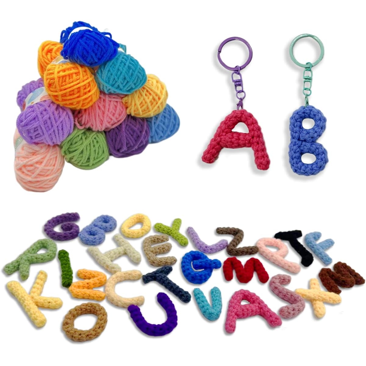 Xanadued Alphabet Knitting Kit Beginner Knitting Kit for Learning Crochet