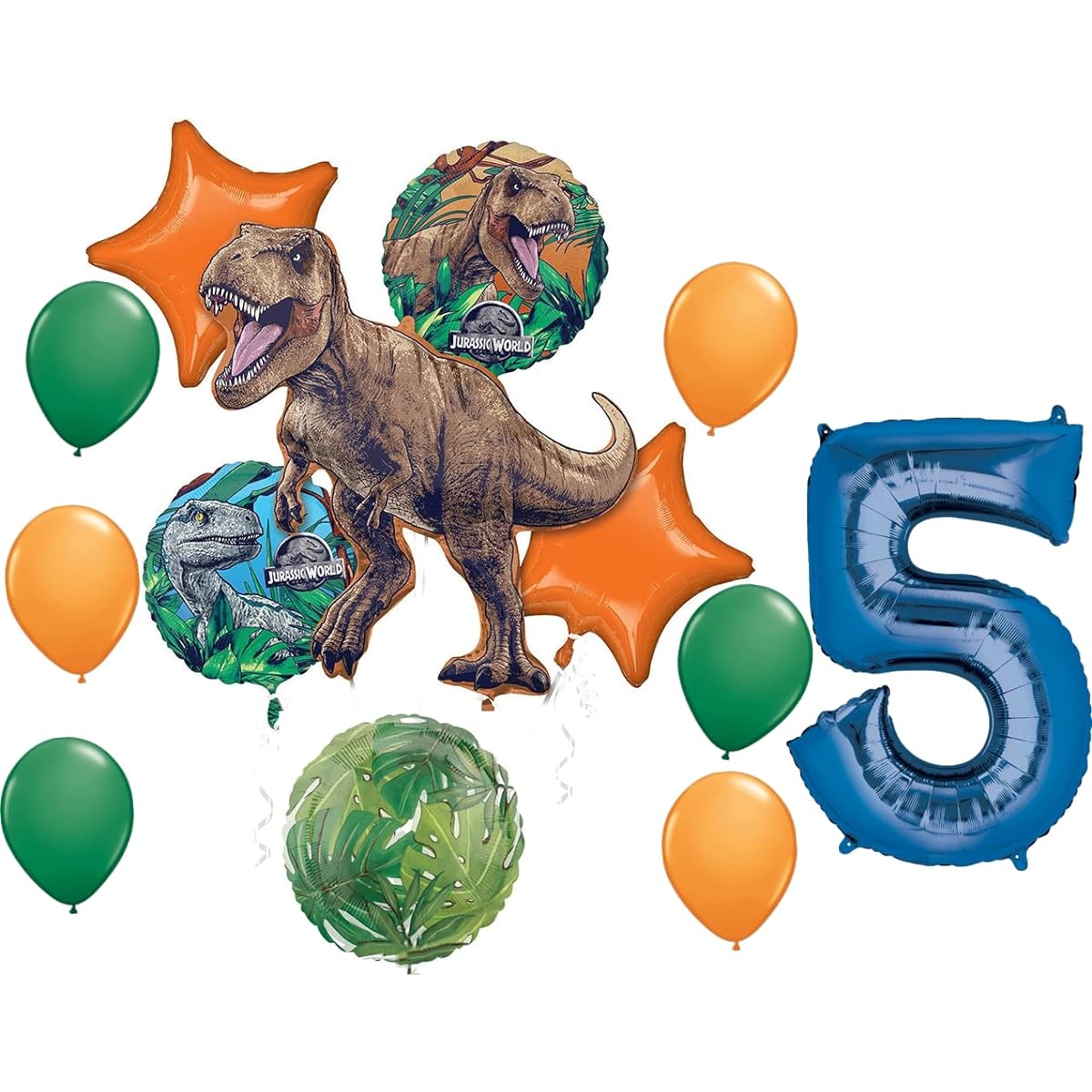 Jurassic Dinosaur 5th Birthday Party Supplies Balloon Bouquet Decorations