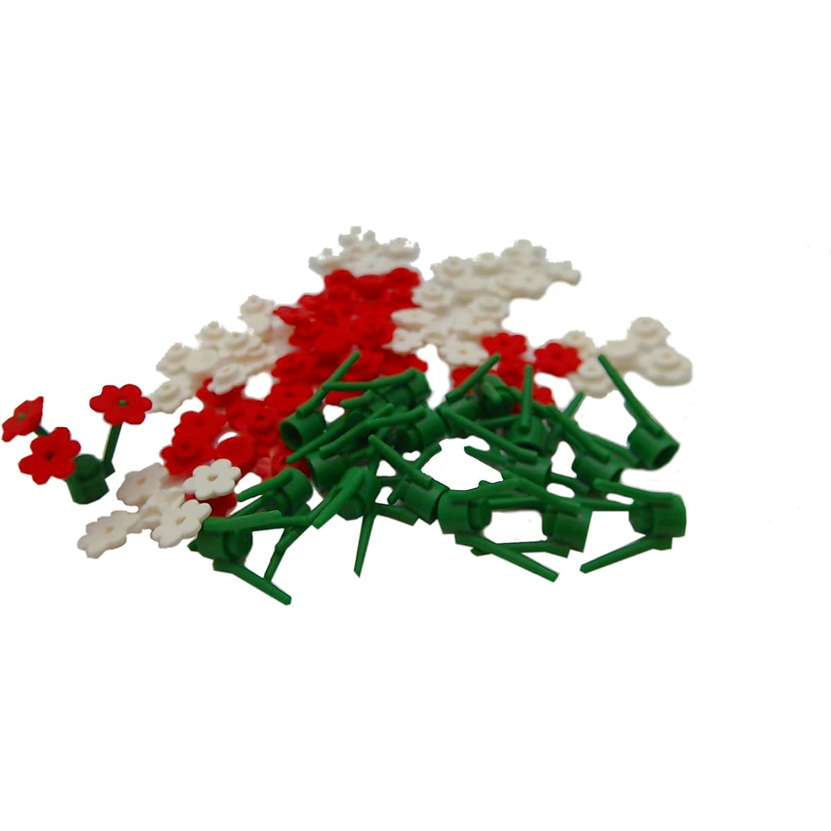 Lego City - 20 FLOWERS in white and red (80 parts)