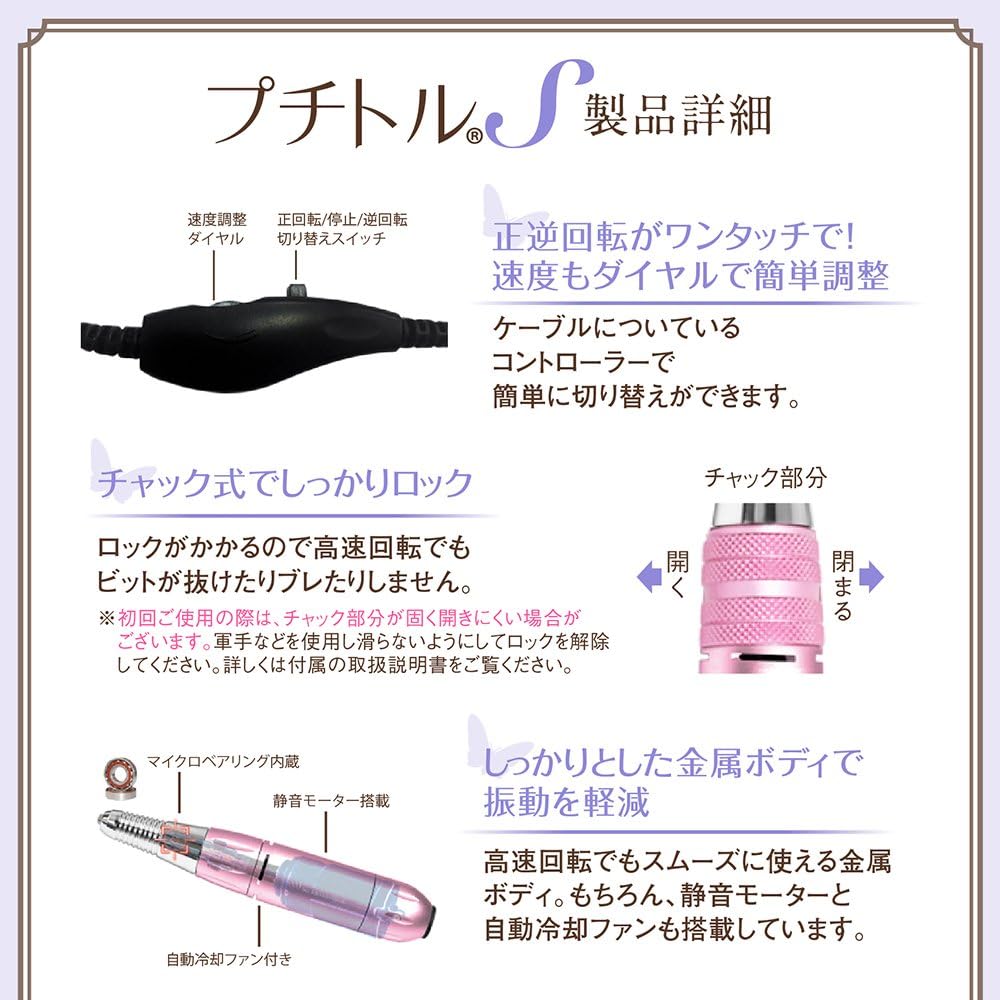 Nail Machine Petitor S (Pink) Nail Machine Nail Drill Nail Off petitor