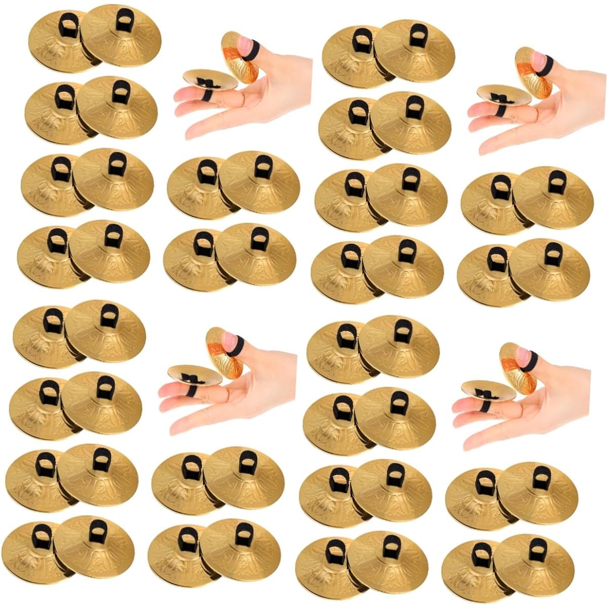 Vaguelly 40 Finger Cymbals Thai Monkey Ornament Dance Finger Cymbals Hand Percussion Mini Cymbals Belly Dance Cymbals