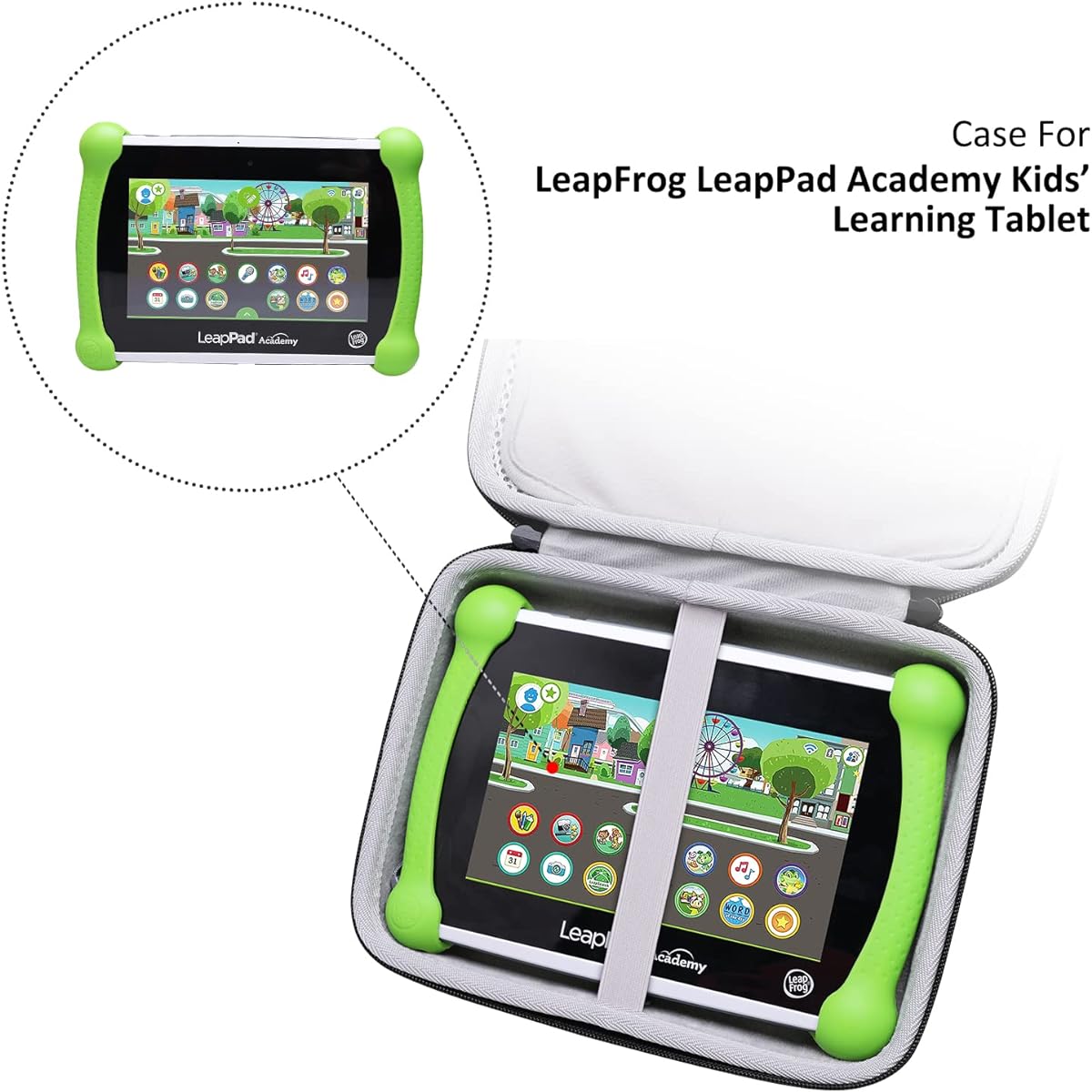 XANAD Hard Case for Leapfrog LeapPad Academy Kids'Learning Tablet - Travel - Protective Carry Storage Bag